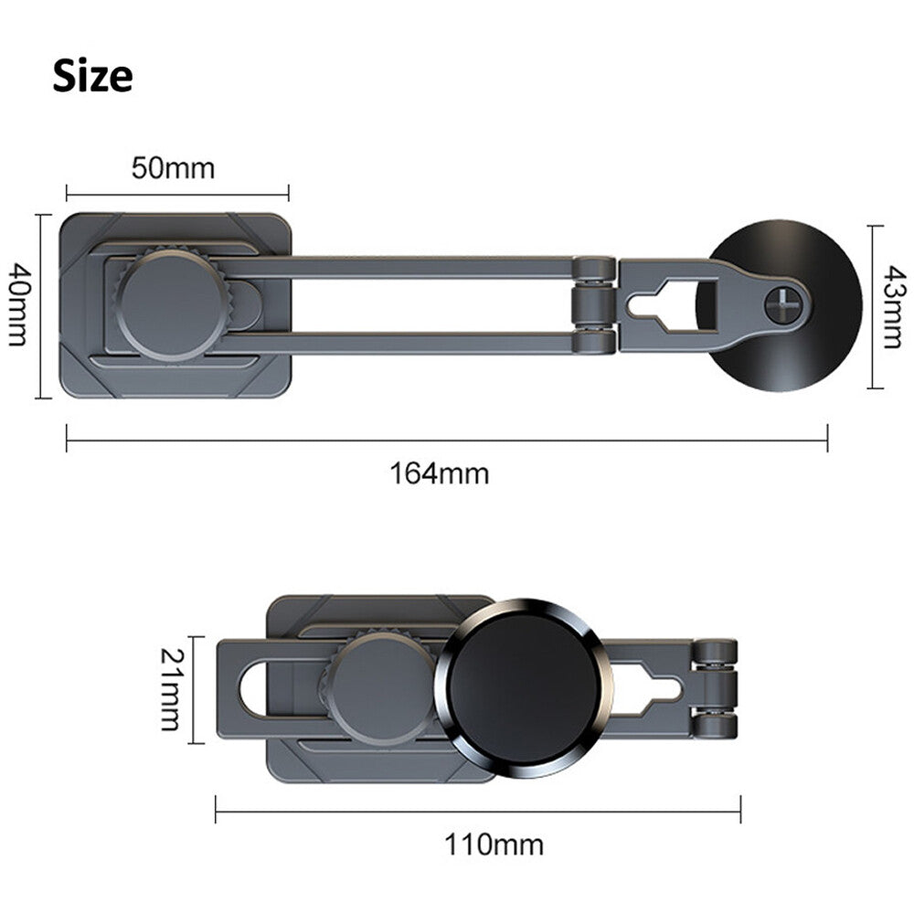 360° Rotation Magnetic Phone Holder Foldable Car Mount Stand Dashboard Universal