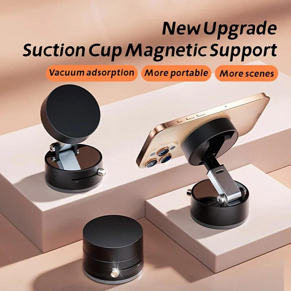 360 Vacuum Strong Magnetic Phone Holder Suction Cup Car Stand Foldable Car Mount