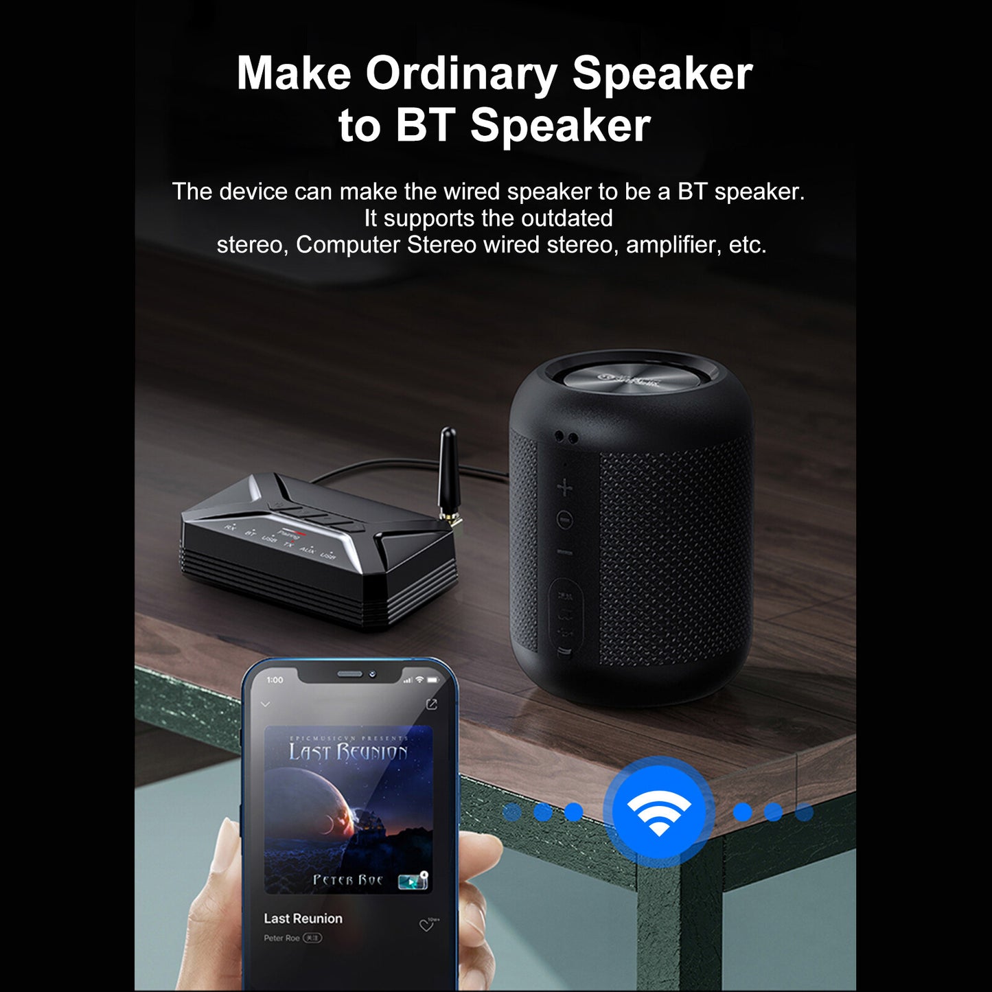 Long Range Bluetooth 5.0 Transmitter Receiver TV Home Car Stereo Audio Adapter