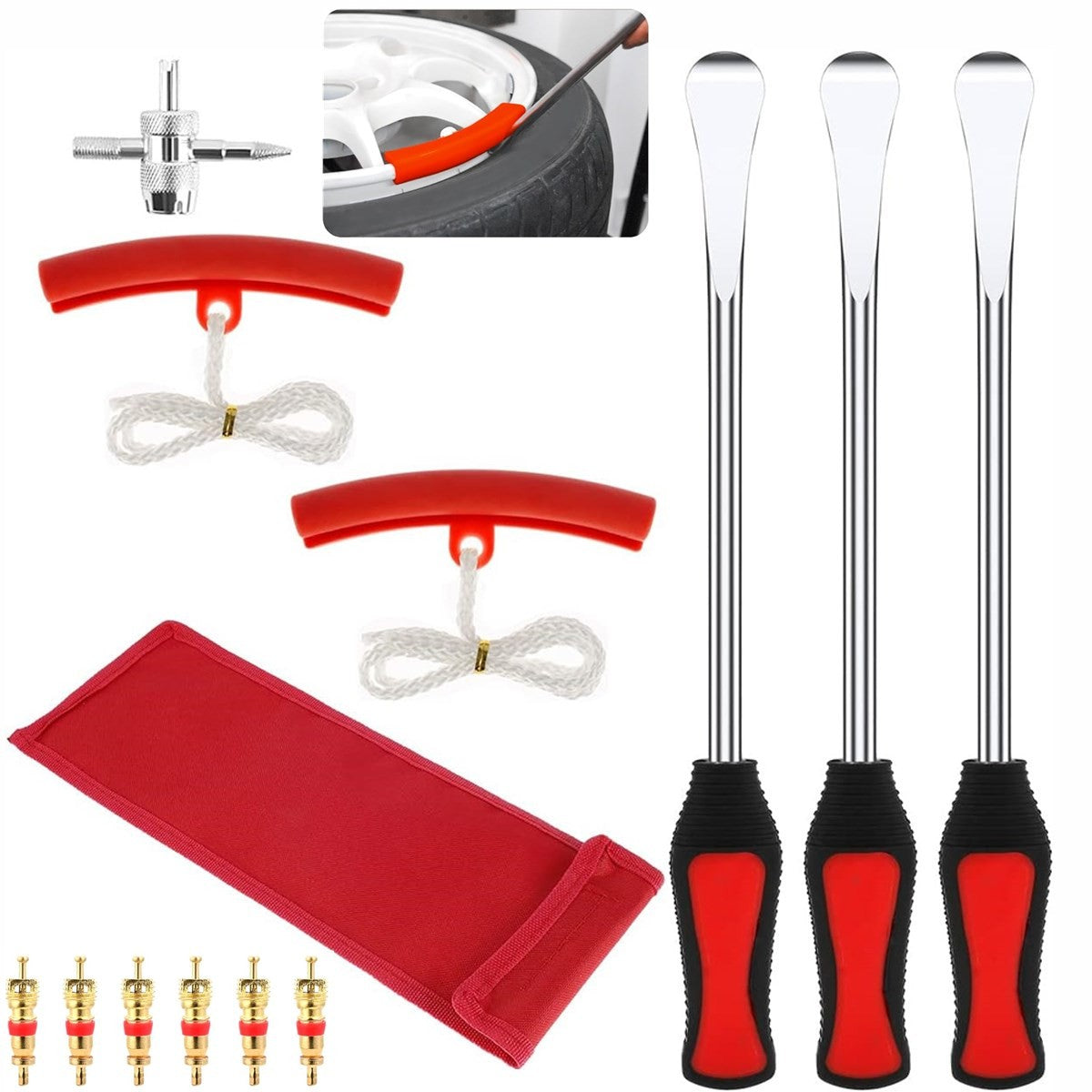 Herramienta Profesional Para Cambiar Neumáticos De Motocicleta Cuchara De Neumáticos De Acero Palanca Kit De Herramientas De Hierro