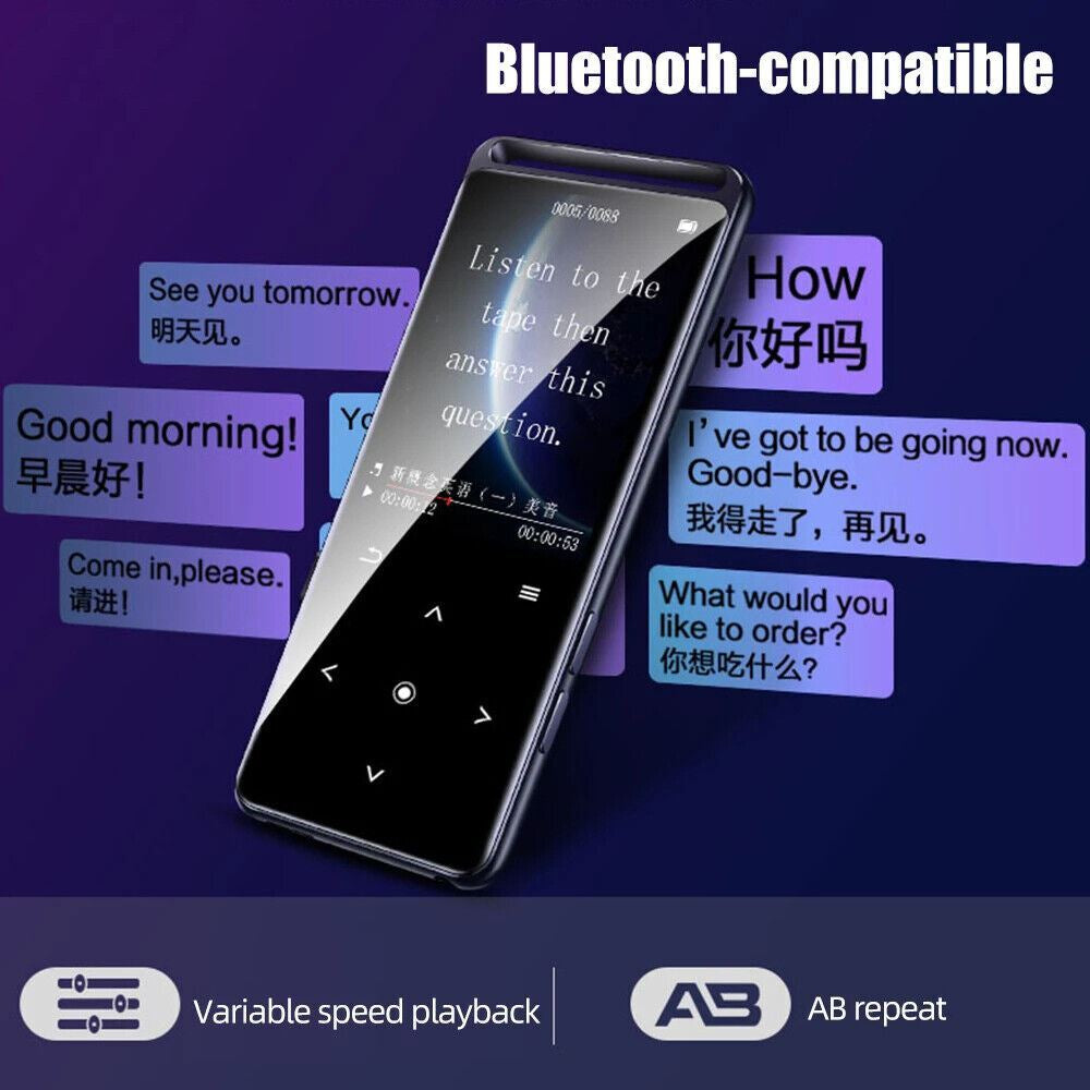 Bluetooth 5.0 MP3 Player Hifi Lossless Sound FM Radio Music Voice Recorder USA