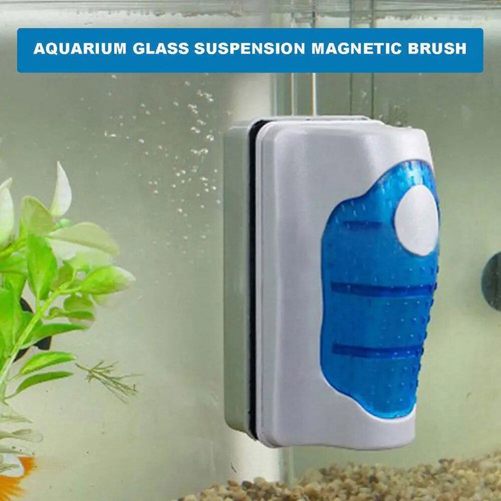 Aquarium Fish Tank Floating Magnetic Glass Cleaner Algae Brush Scrubber Tool US