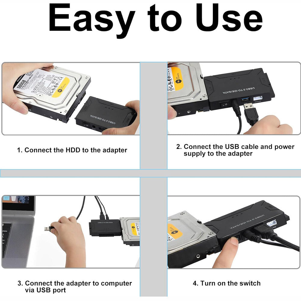 USB 3.0 to IDE/SATA Converter Adapter Kit for 2.5"/3.5" SATA/IDE/SSD Hard Drive