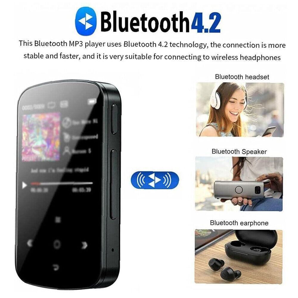 MP3 Player 32GB Hifi Lossless Sound Bluetooth Clip Music Voice Recorder FM Radio