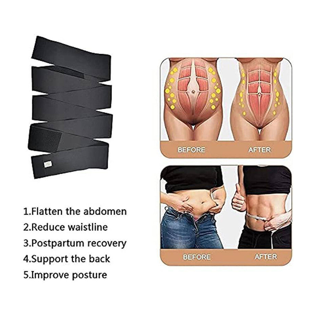 Lumbar Waist Support Snatch Me up Bandage Wrap Sauna Belt Trimmer Body Shaper US