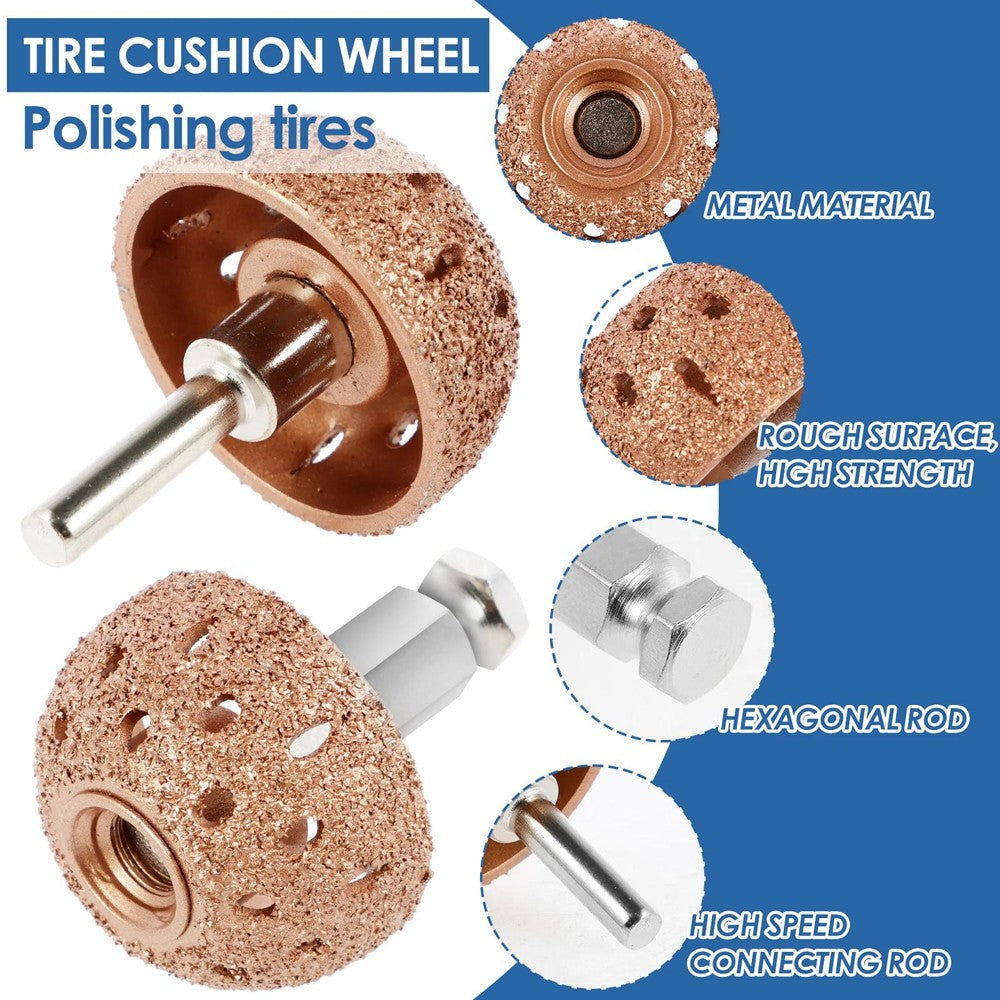 Tire Repair Patch Tool Liner Scraper Kit Grinding Head Buffing Wheel Car Truck
