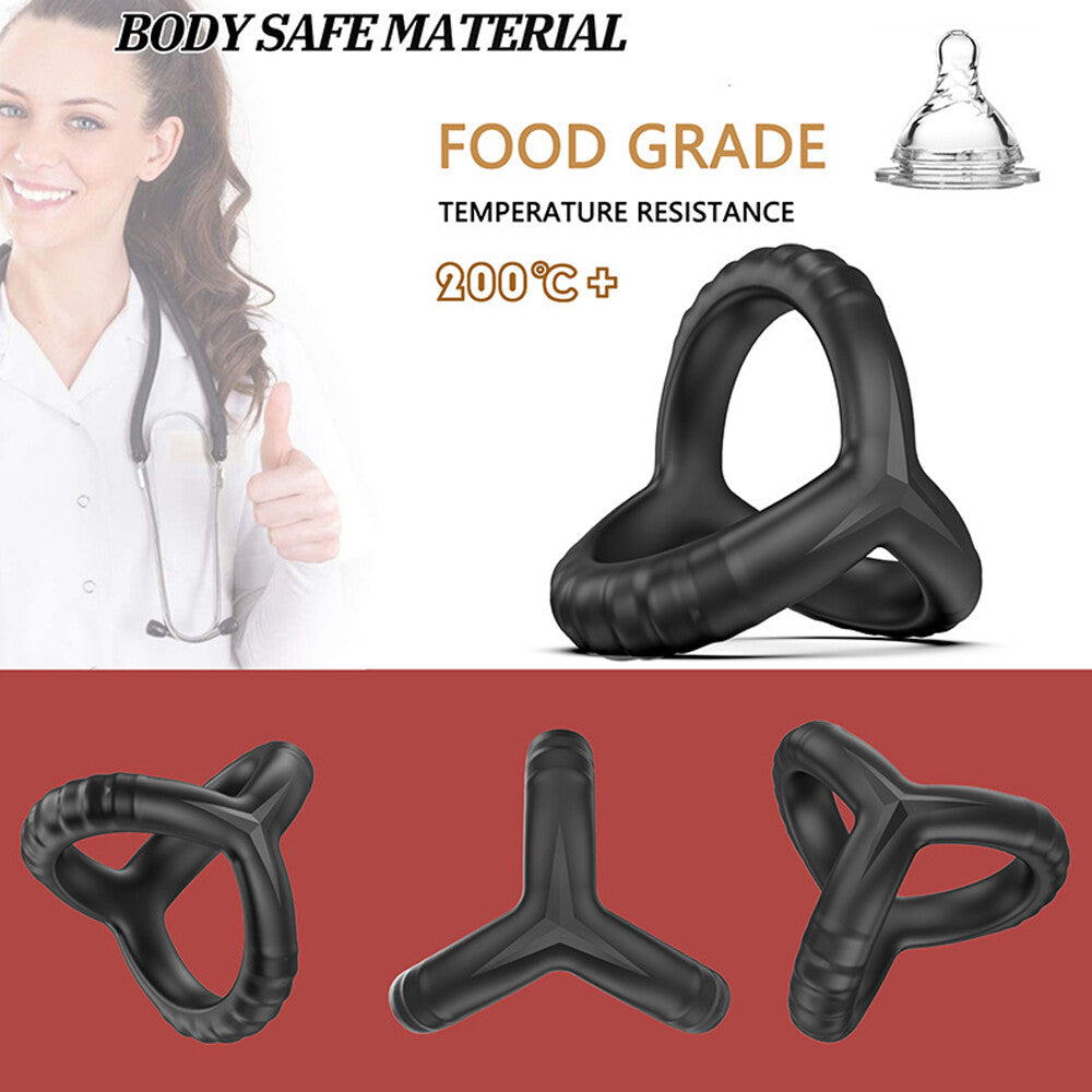 Stronger Erection Silicone Cock Penis Ring Longer Harder Adults Sex Toys for Men