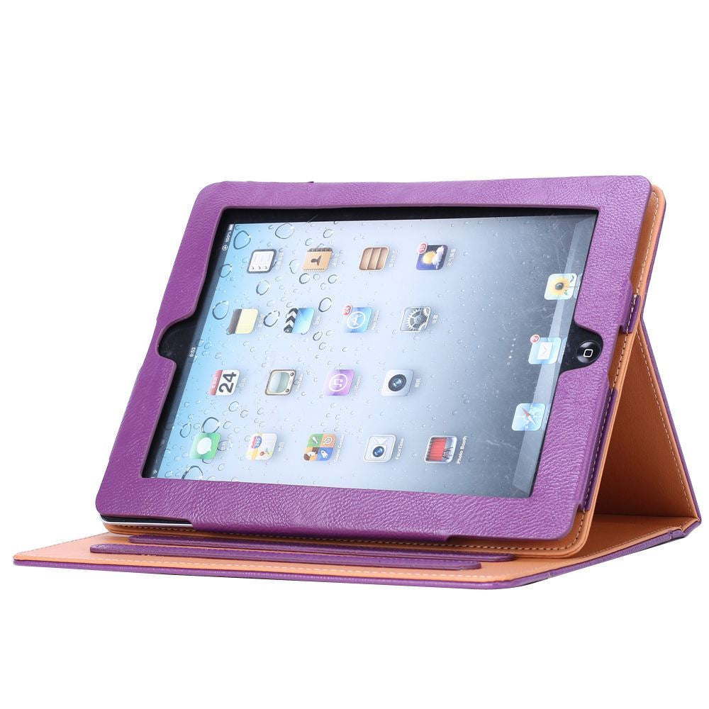 New Luxury Classic Soft Leather Smart Auto Sleep Wake Stand Case for Apple Ipad