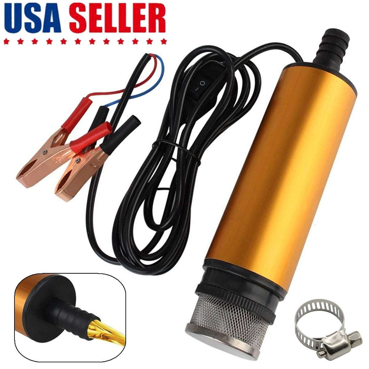 12V Mini Refueling Submersible Diesel Electric Fuel Water Oil Transfer Drum Pump