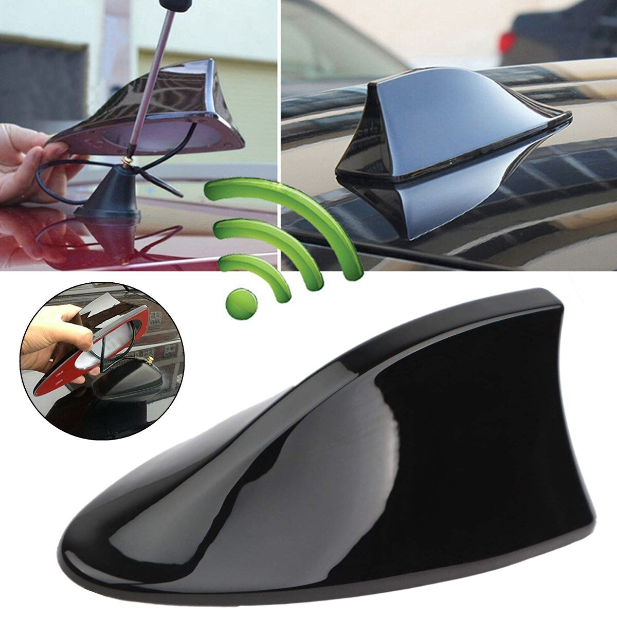 BLACK Shark Fin Car Roof Antenna Cover Radio FM/AM Signal Aerial Accessories US