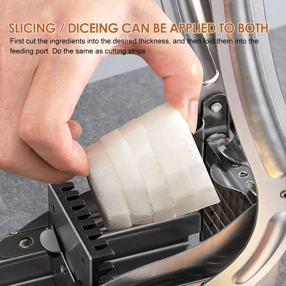 Stainless Steel Potato French Fry Cutter Vegetable Food Chopper Slicer 2 Blades