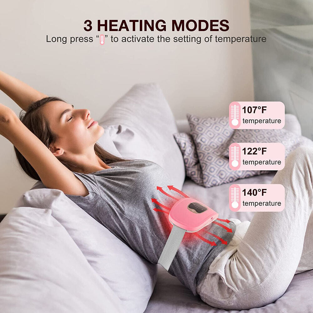 Electric Heating Menstrual Vibration Pad Belt for Period Pain Relief Cramps US