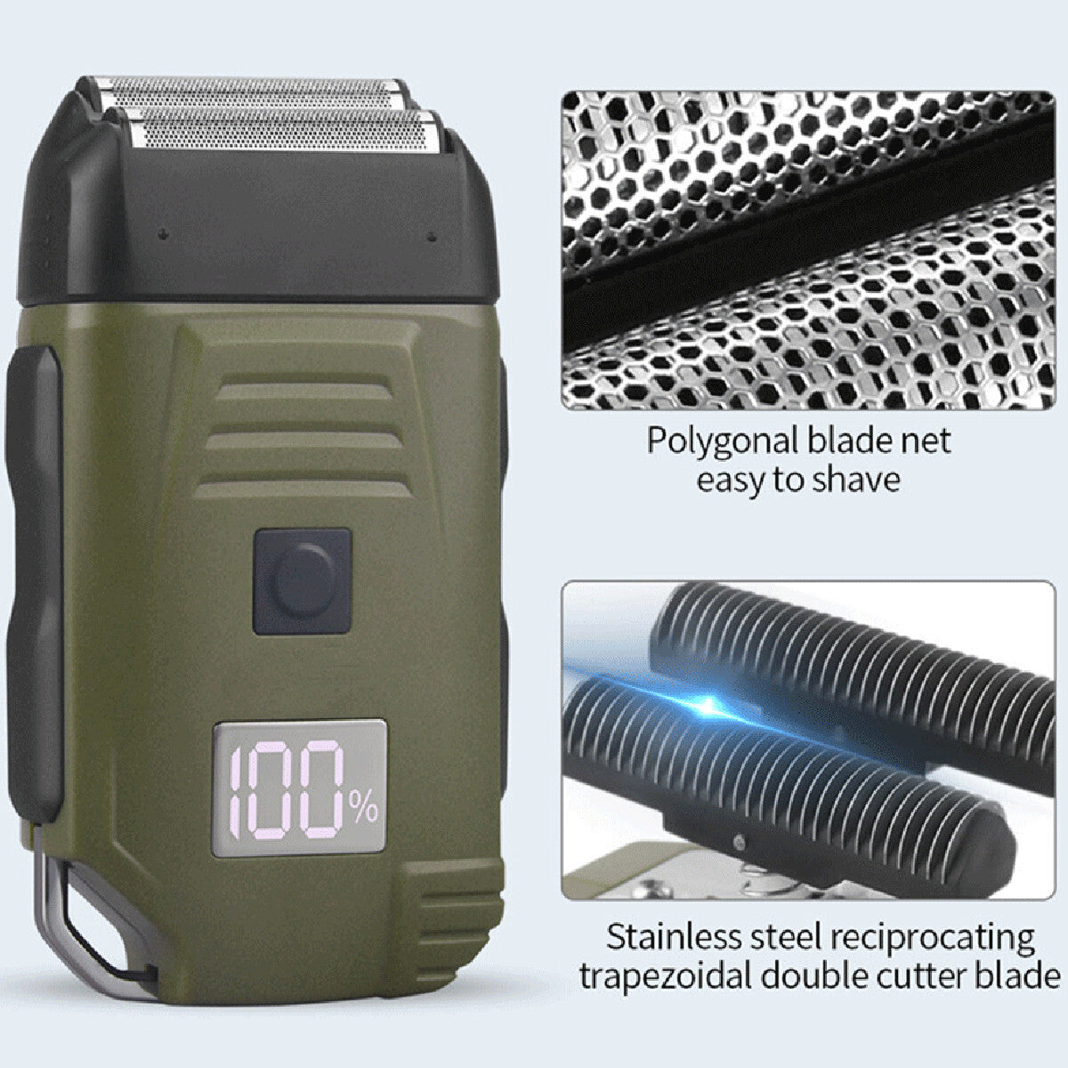 Men'S USB Electric Shaver Trimmer Razor Rechargeable Hair Beard Shaving Machine