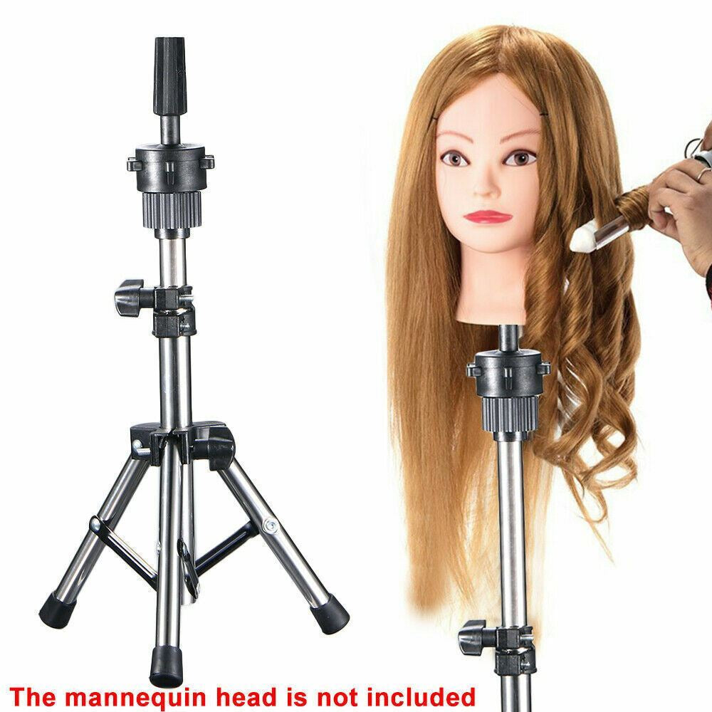 Wig Holder Stand Adjustable Tripod Manikin Mannequin Head Hairdressing Training