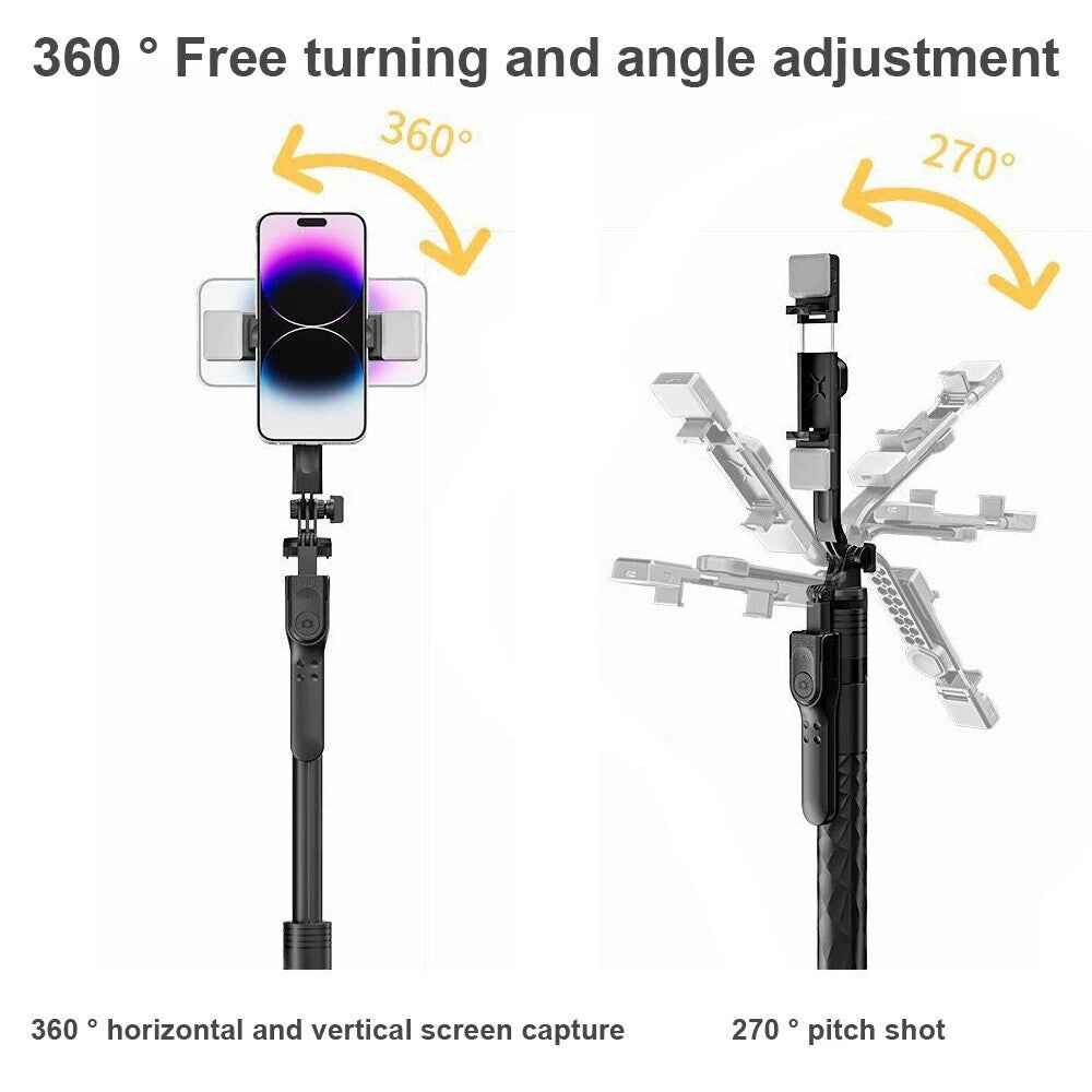 68" Wireless Selfie Stick Tripod Stand Foldable Remote for Phone Shooting Live