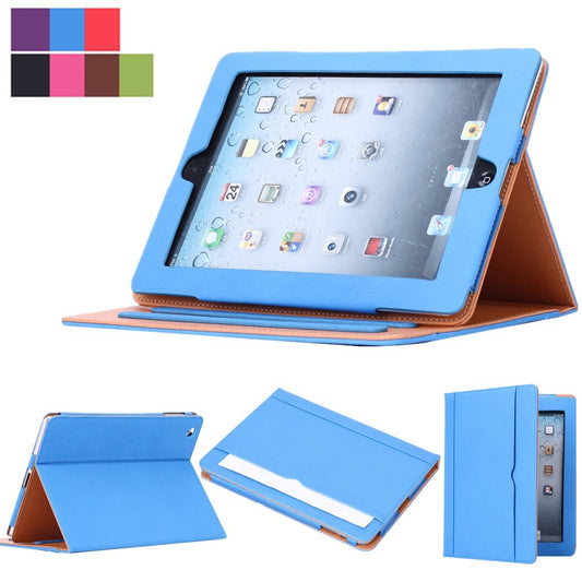 New Soft Leather Folio Wallet Smart Case Cover Sleep Wake Stand for Apple Ipad