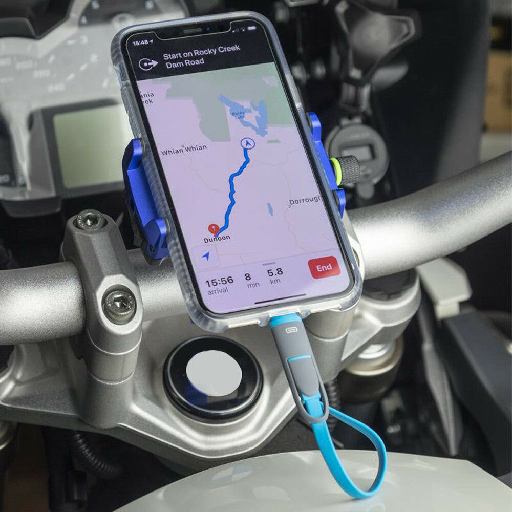 Motorcycle Cell Phone Handlebar Mount Holder USB Charger with Switch Universal