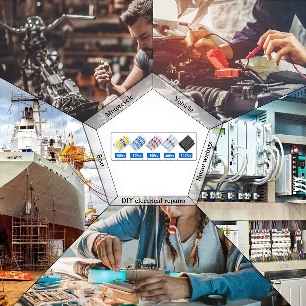 500PCS Wire Connectors Waterproof Heat Shrink Butt Terminals Solder Seal Sleeve