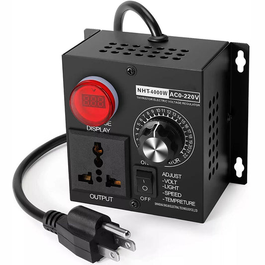 AC 120V~220V 4000W SCR Motor Speed Controller Volt Regulator Thermostat Dimmer