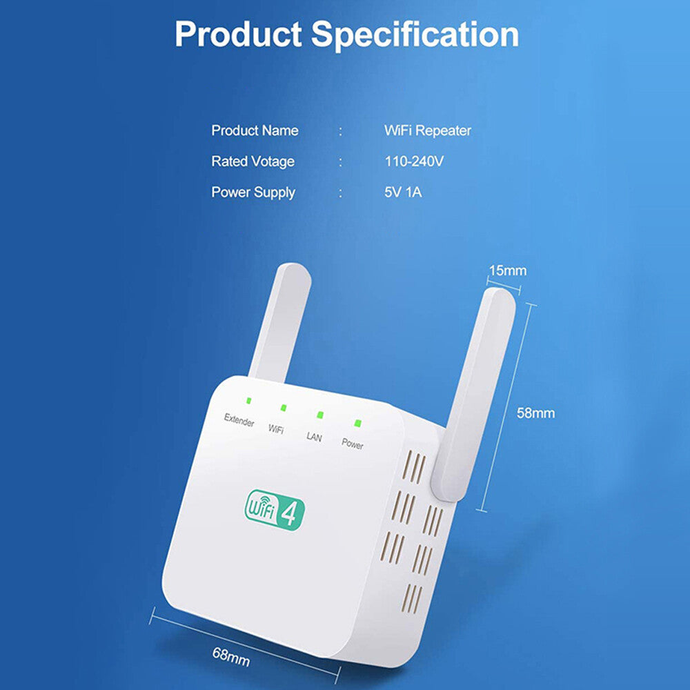Wifi Range Extender Repeater Wireless Amplifier Router Signal Booster 300Mbps US
