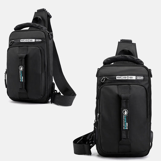Anti-Theft Men'S Sling Crossbody Bag Chest Shoulder Messenger Backpack USB Port