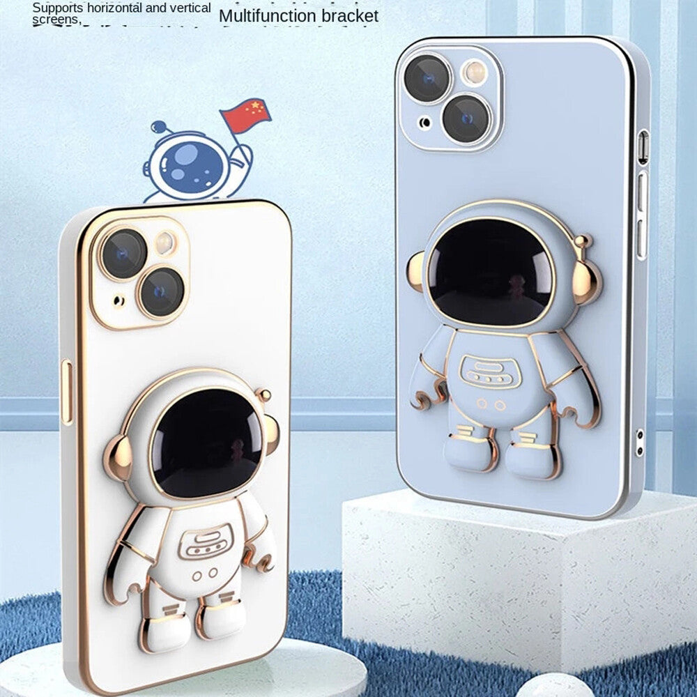 Astronaut Stand Phone Case Plating Silicone Cover for Iphone 13 12 Pro MAX 11 XS