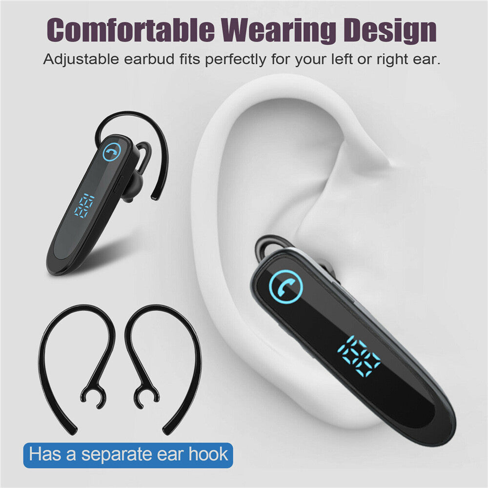 Bluetooth 5.0 Earpiece Noise Cancelling Headphone Driving Trucker in Ear Headset