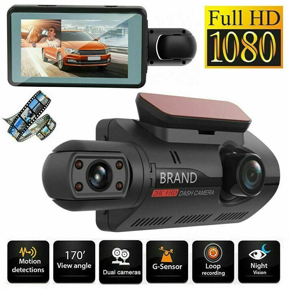 Dual Lens Car DVR Dash Cam Video Recorder G-Sensor 1080P Front and inside Camera