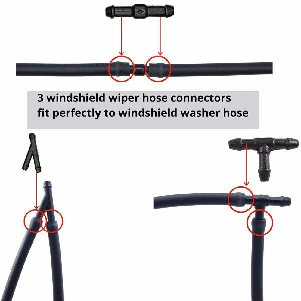 Universal Car Spray Jet Kit Fluid Hose Windshield Wiper Washer Squirter Nozzle