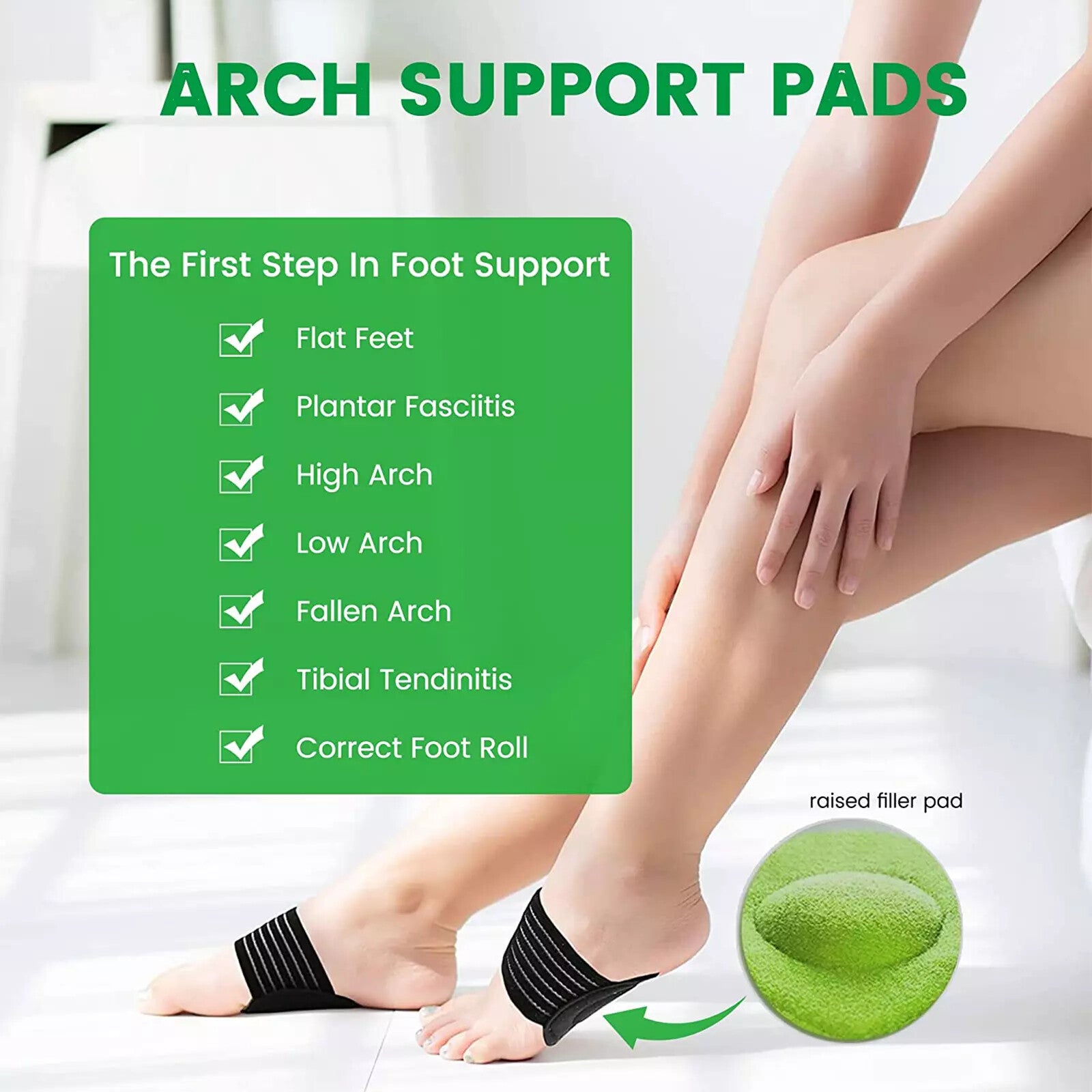 6 Pairs Arch Support Relief Cushioned Foot Plantar Fasciitis Pain Shoe Insoles