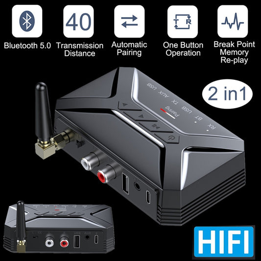 Long Range Bluetooth 5.0 Transmitter Receiver TV Home Car Stereo Audio Adapter