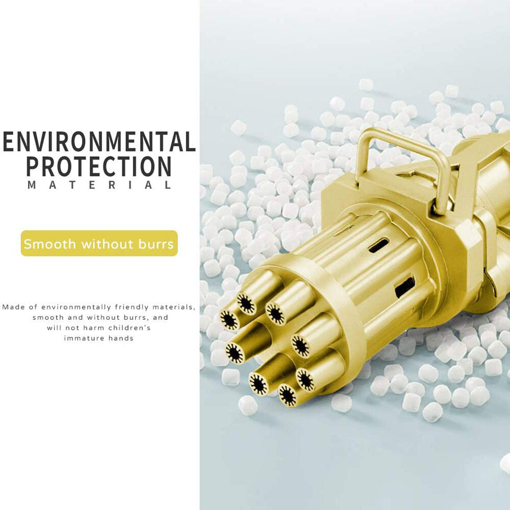 Gatling Bubble Machine Bubbler Maker Safe Summer Cooling Fan Gun for Kid Outdoor