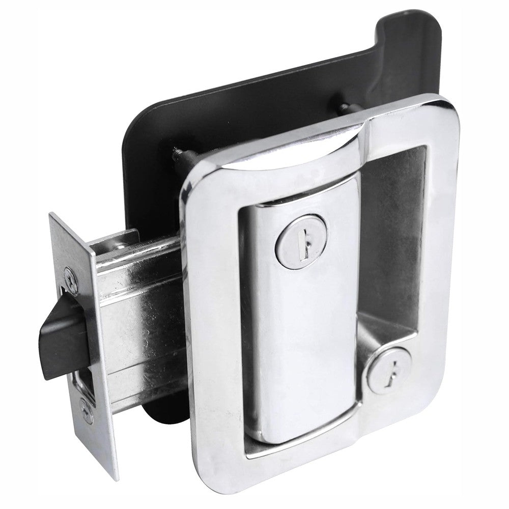Chrome Trailer Camper RV Paddle Entry Door Lock Latch Handle Knob Deadbolt US