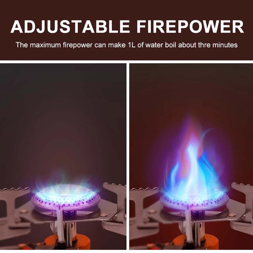 3900W Portable Backpacking Camping Gas Stove with Piezo Ignition Burner Case US