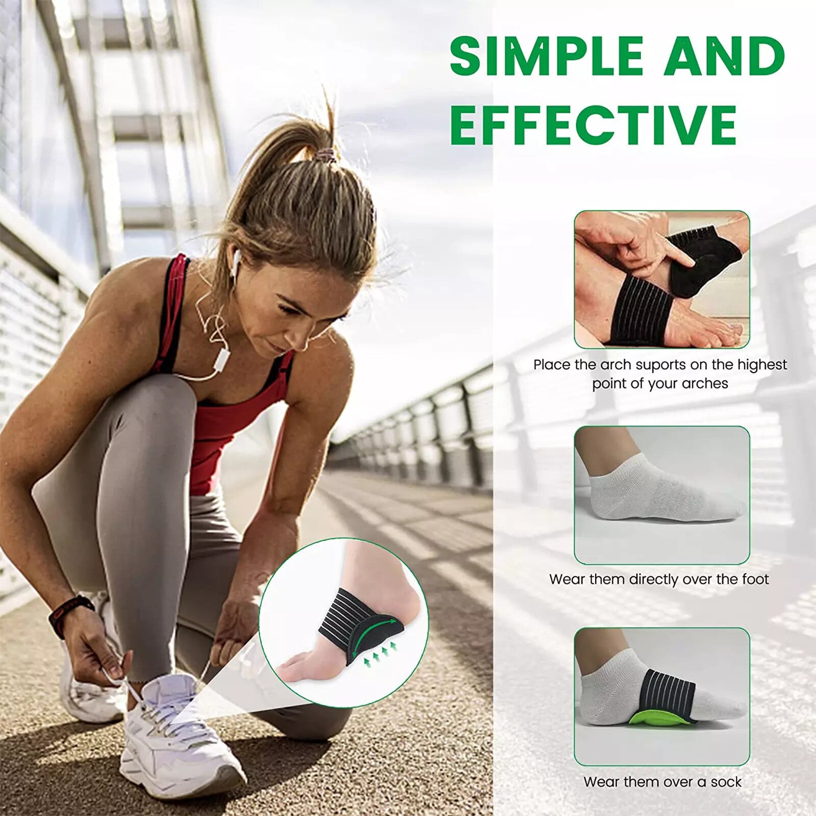 6 Pairs Arch Support Relief Cushioned Foot Plantar Fasciitis Pain Shoe Insoles