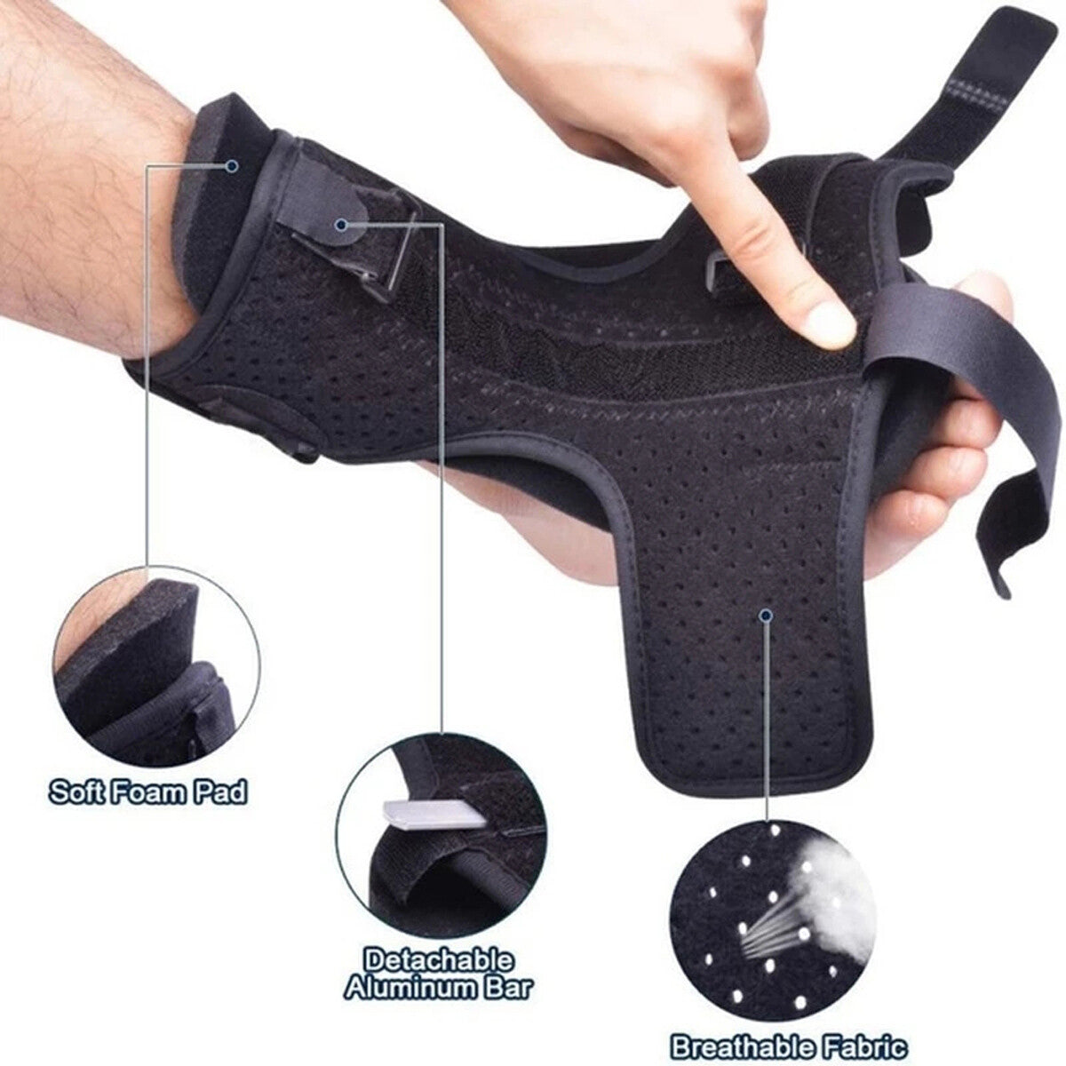 Plantar Fasciitis Night Splint Adjustable Foot Drop Ankle Brace Support Toe Pain