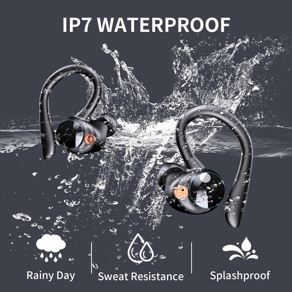 Ear Hook Headphones True Wireless Earbuds Bluetooth 5.3 Waterproof Earphones US