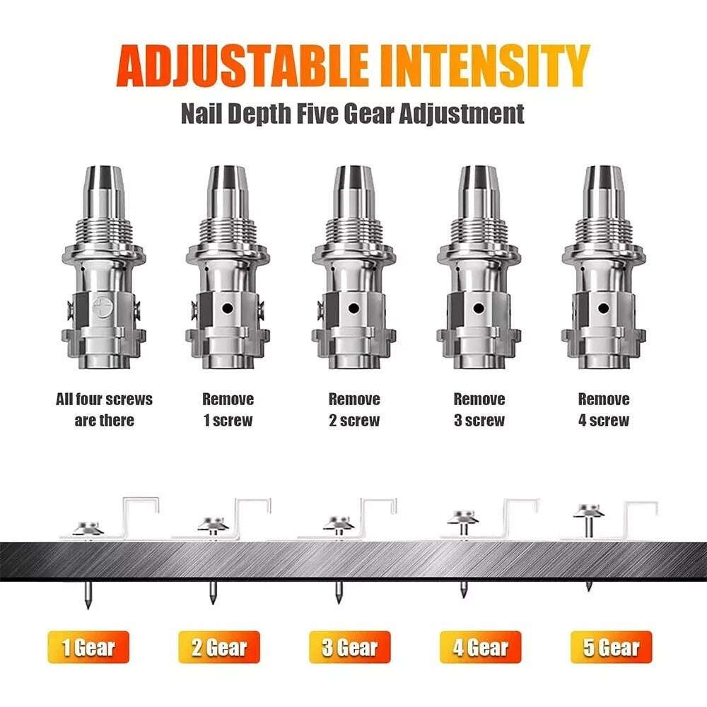 Nail Gun Powerful Concrete Air Nailer Wall Fastening Tool + 50PCS round Nails US