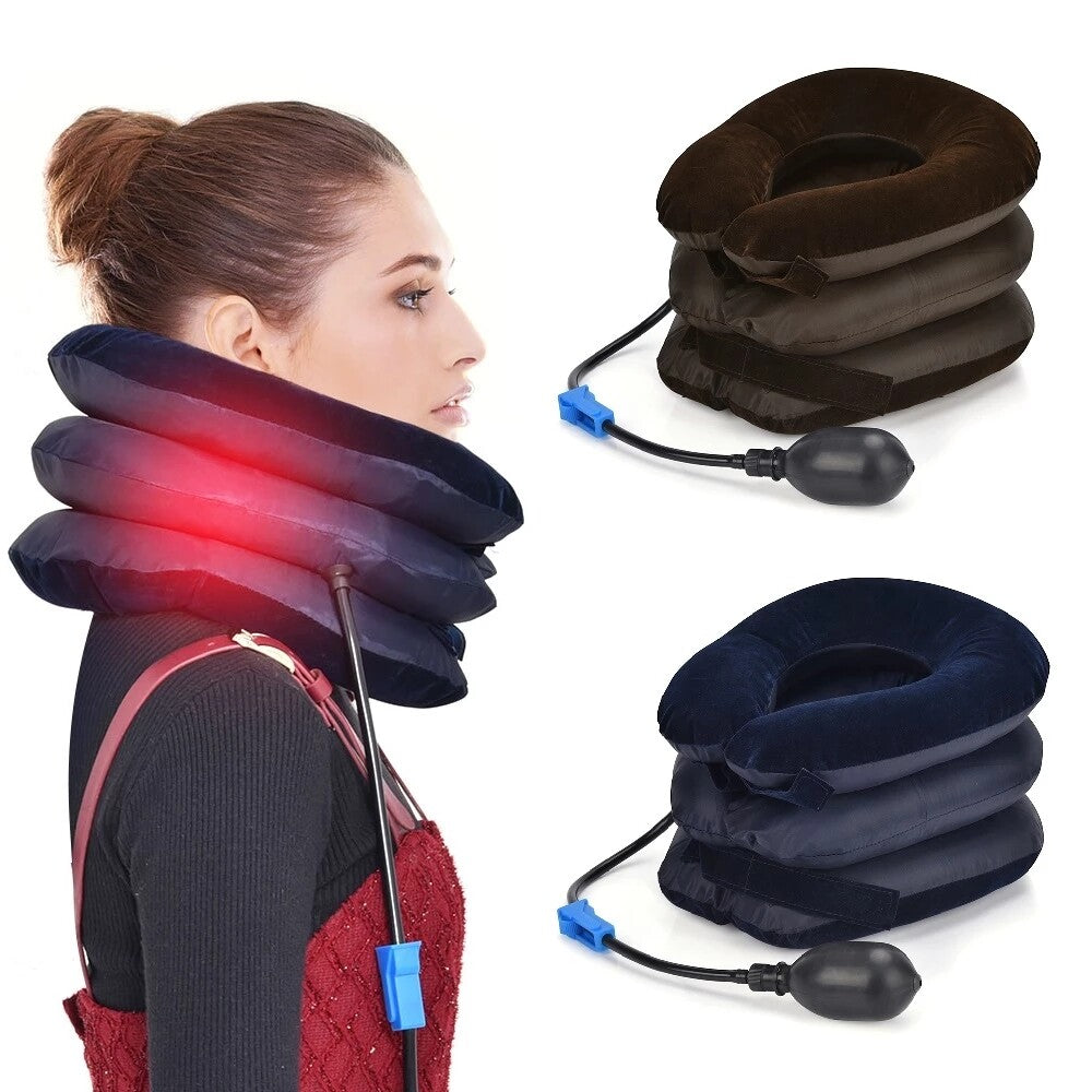 Cervical Neck Traction Device Collar Brace Support Pain Relief Stretcher Therapy
