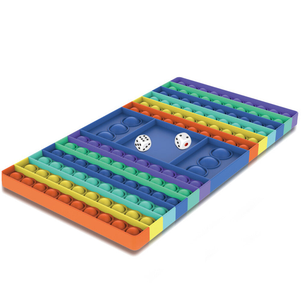 Rainbow Chess Board Toy Big Size Fidget Dice Pop Push It Bubble Sensory Games US