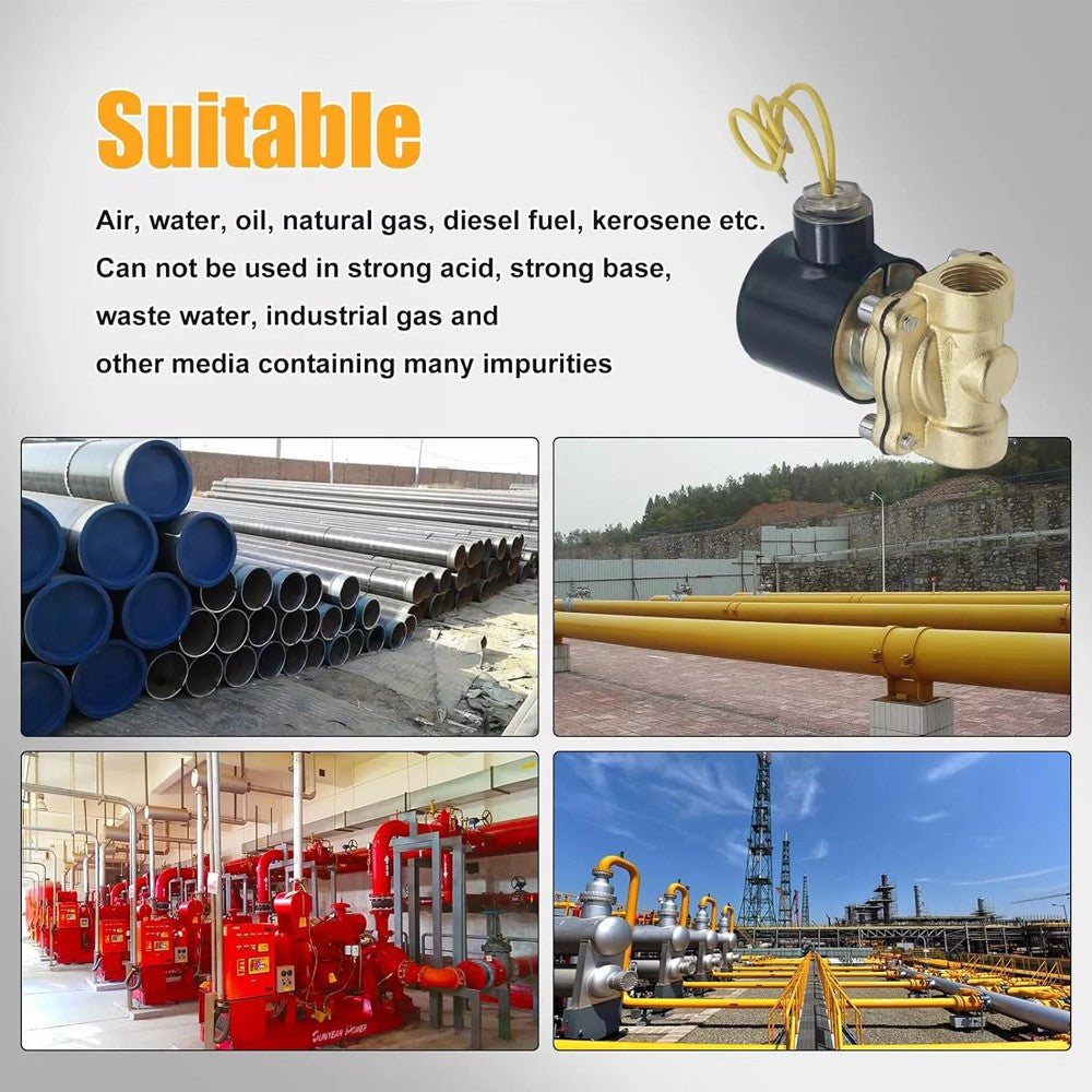 1/2" PT AC 110V Electric Solenoid Valve Brass Water Air Gas 2W-160-15 CV 4.8 US