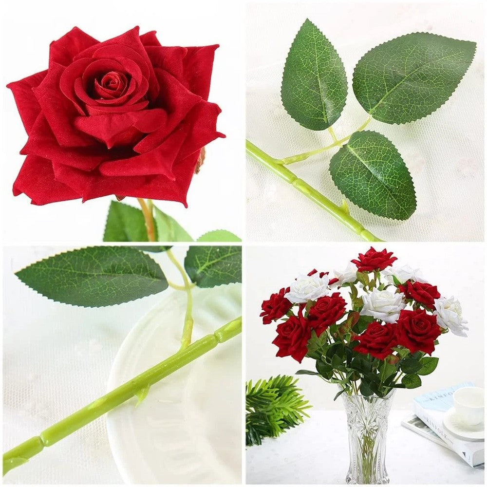 10/20PCS Artificial Red Roses Silk Lifelike Flower Wedding Bouquet Romantic Gift
