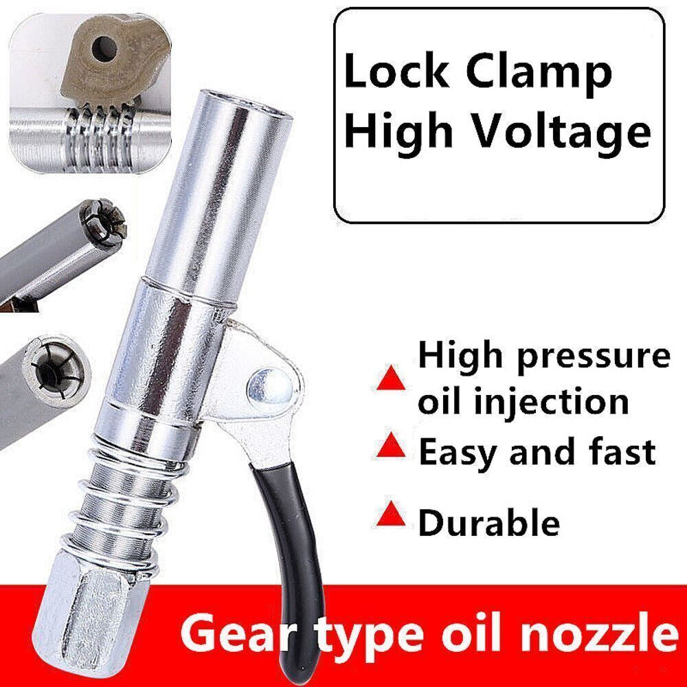 2Packs Grease Gun Coupler High-Pressure Quick Release Lock Oil Injection Nozzles