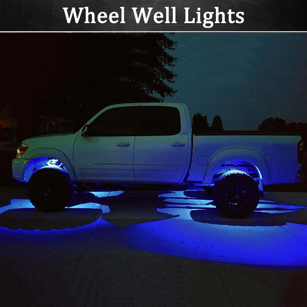 10 Blue LED Pods Rock Underbody Wheel Lights for Jeep Offroad Truck UTV ATV Boat