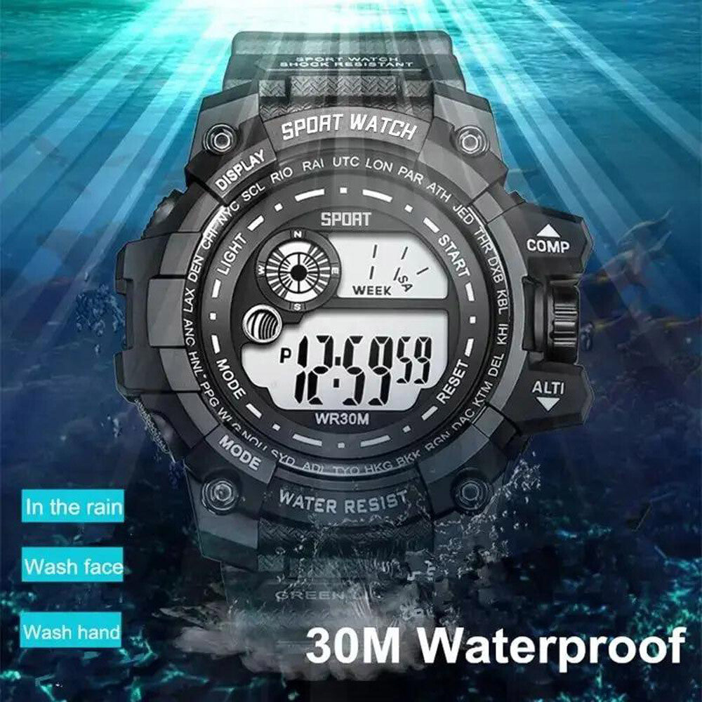 Wristwatch LED Digital Sports Watch Military Tactical Waterproof Shockproof US