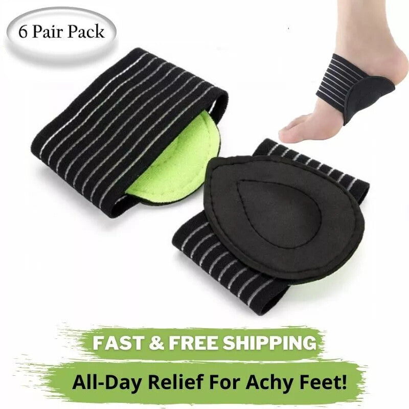 6 Pairs Arch Support Relief Cushioned Foot Plantar Fasciitis Pain Shoe Insoles