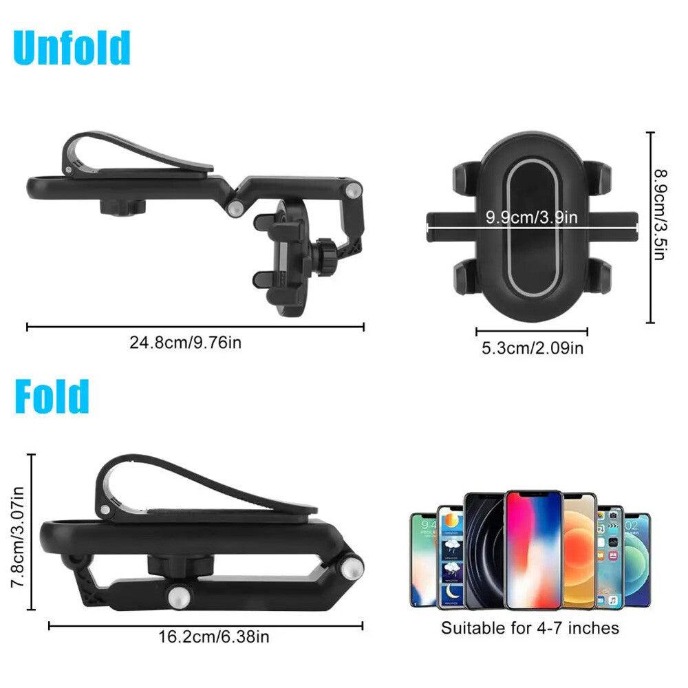 1080° Rotatable Retractable Car Phone Holder Universal Multifunction Stand USA