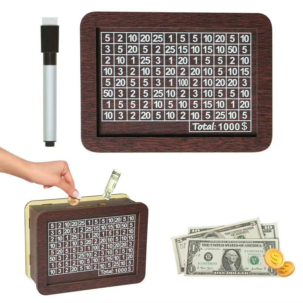 Cash Vault Wooden Savings Box Wooden Cash Saver Money Saving Box with Countdown