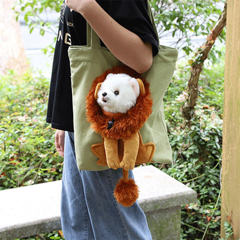 Lion Shaped Shoulder Bag Pet Puppy Dog Cat Carry Bag Travel Tote Shopping Bag US