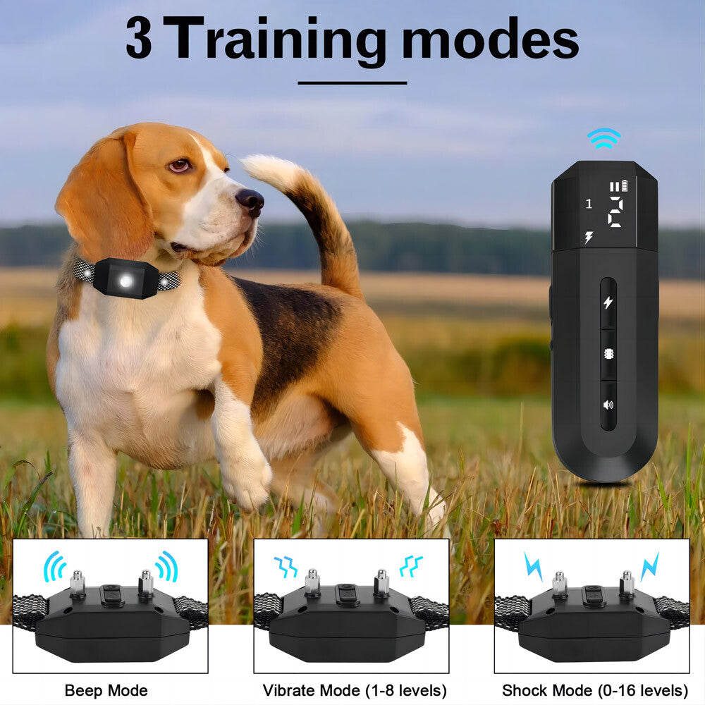 3000 FT Remote Dog Shock Training Collar Rechargeable Waterproof LCD Pet Trainer